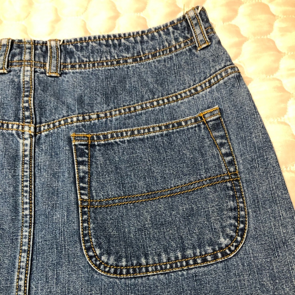 Arizona Jean Co Denim Midi Skirt Size 5 | Vintage Wash Side Slit Jean Skirt - Picture 3 of 11